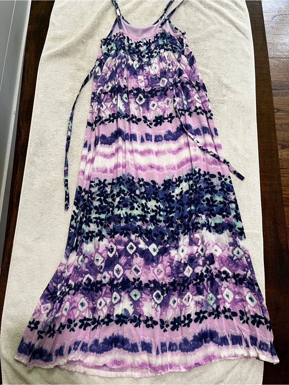 Justice Girls Purple Tie-Dye Floral Maxi Skirt